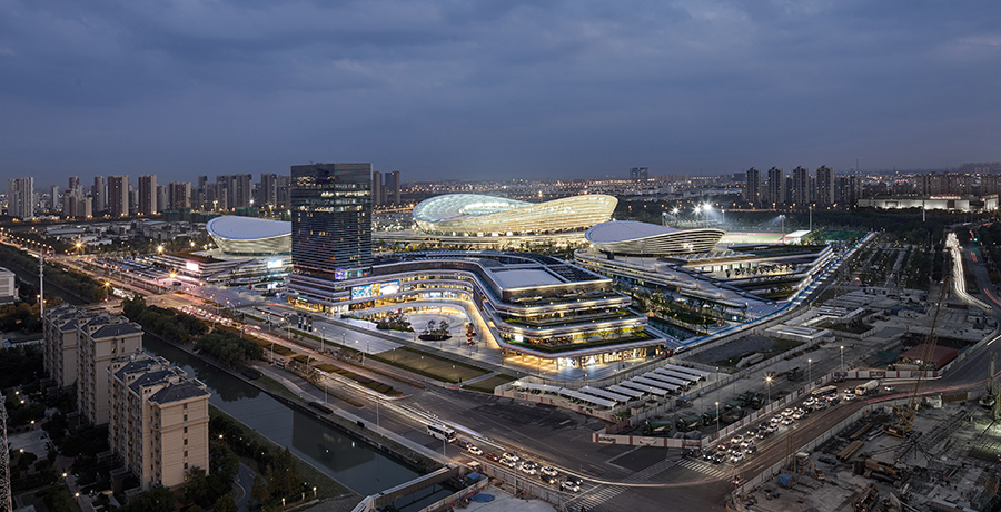 Suzhou Olympic Sports Centre — Suzhou, China: diseño de iluminación arquitectónica de Lichtvision (arquitectura de gmp Architekten)