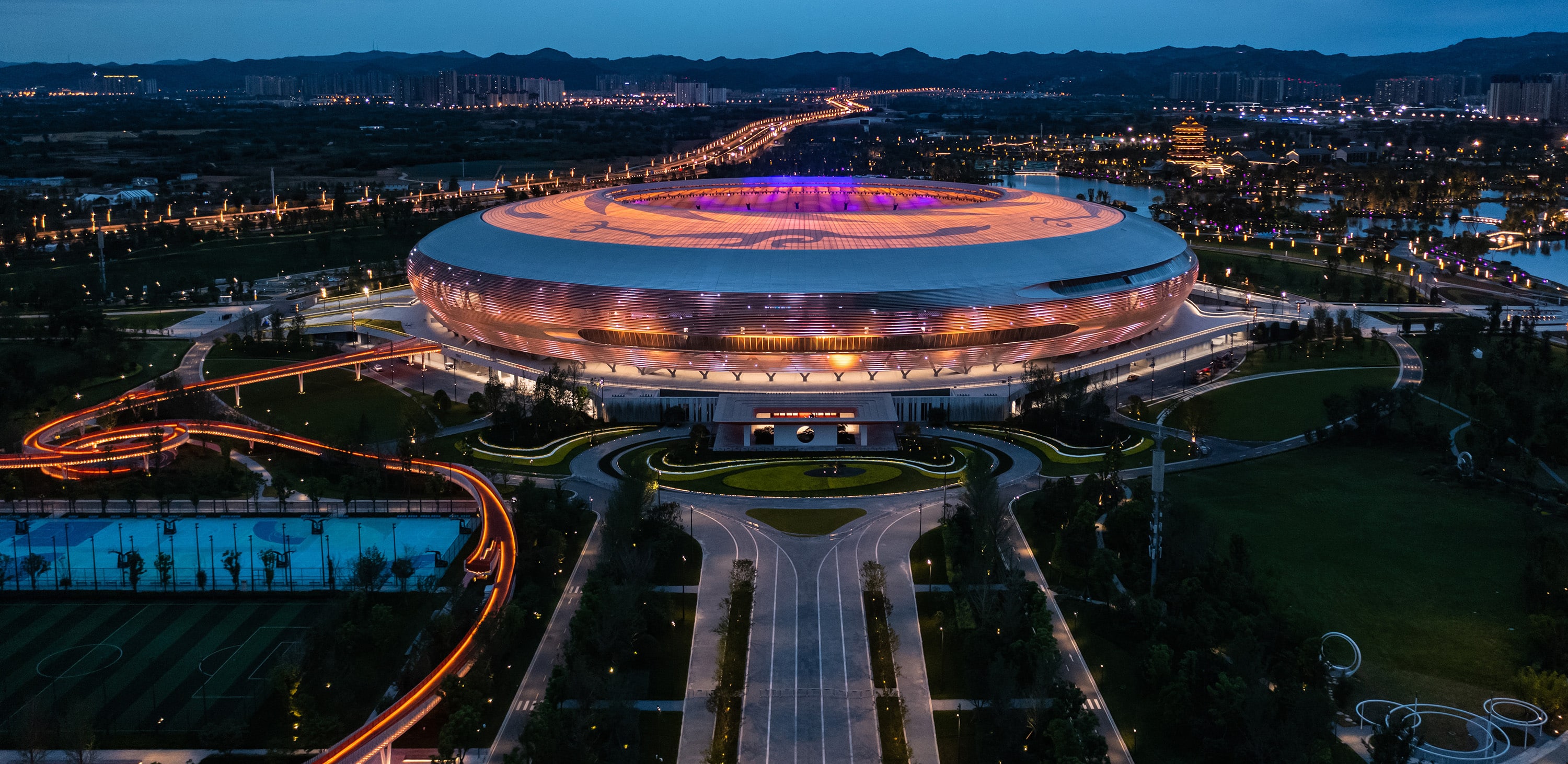 Dong'An Lake Sports Park — Chengdu, China: Lichtplanung, Ansicht 4 von 7, von Lichtvision