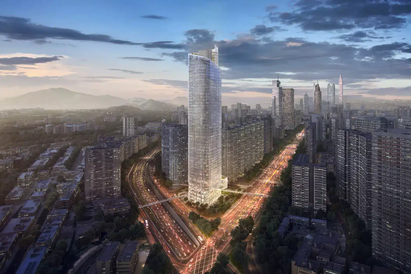 No.1 Shennan Road — Shenzhen, China: iluminación, vista 1 de 10, de Lichtvision