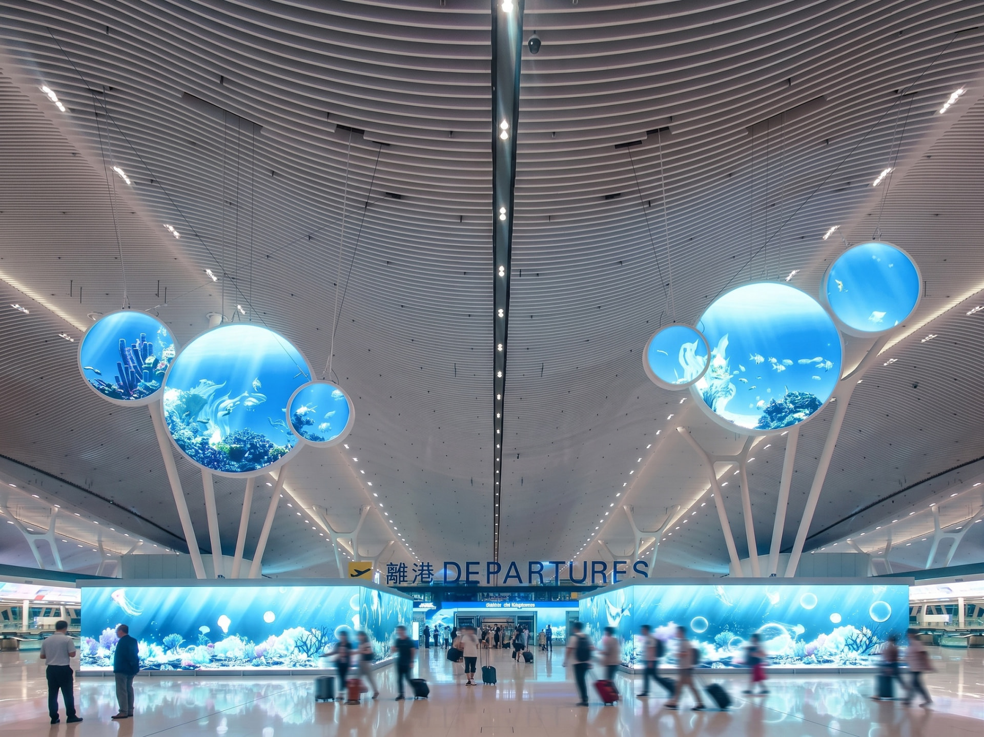 Hong Kong International Airport – Terminal 2 — Hongkong, China: architektonische Lichtplanung von Lichtvision (Architektur von Aedas, Aecom)