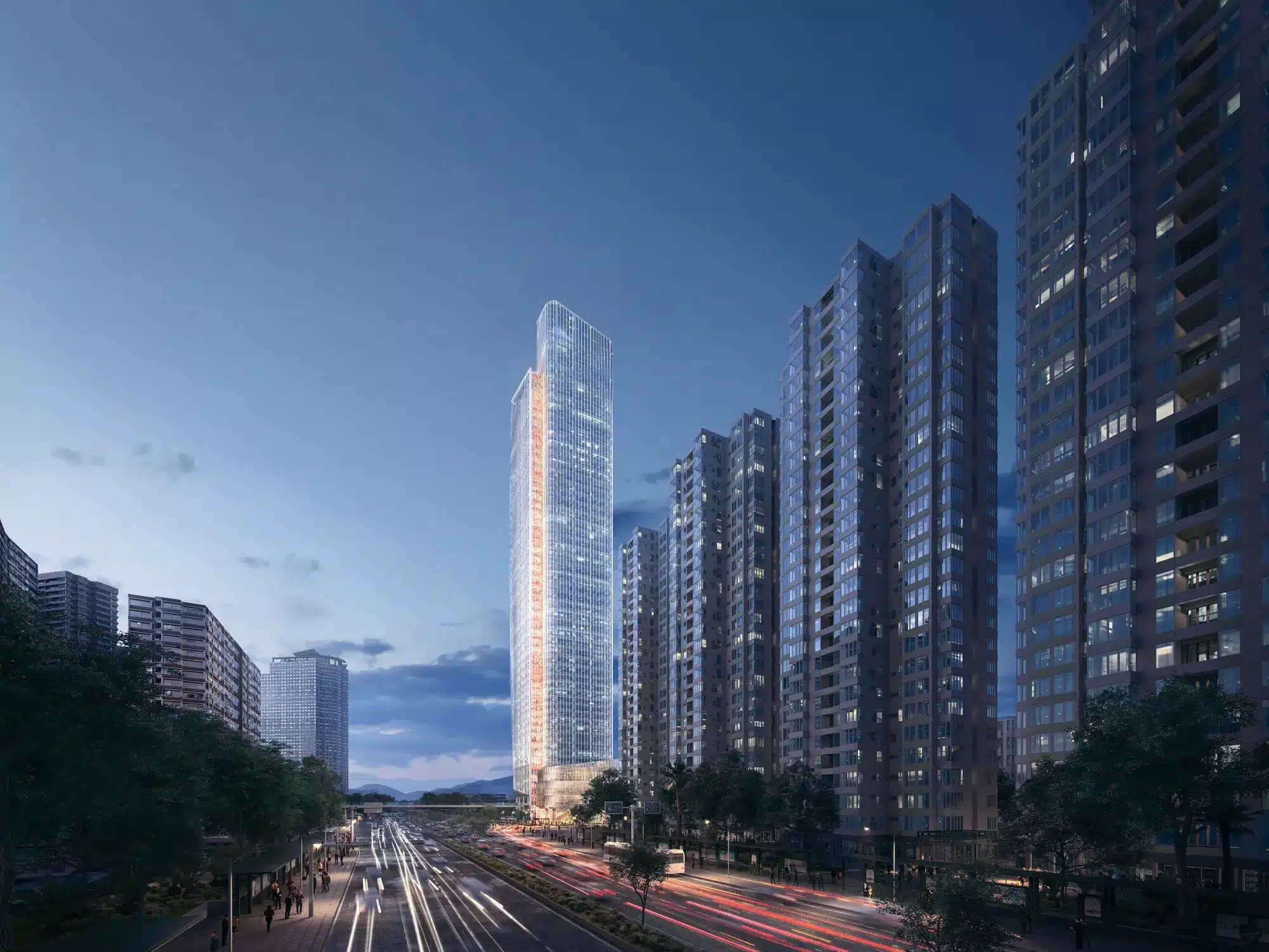 No.1 Shennan Road — Shenzhen, China: iluminación, vista 2 de 10, de Lichtvision